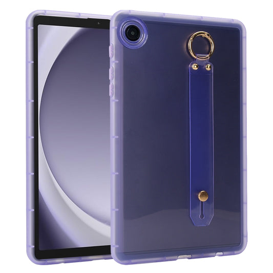 For Samsung Galaxy Tab A11+ / A9+ Wristband Holder PC Hybrid TPU Soft Tablet Case(Purple) by bashfashion