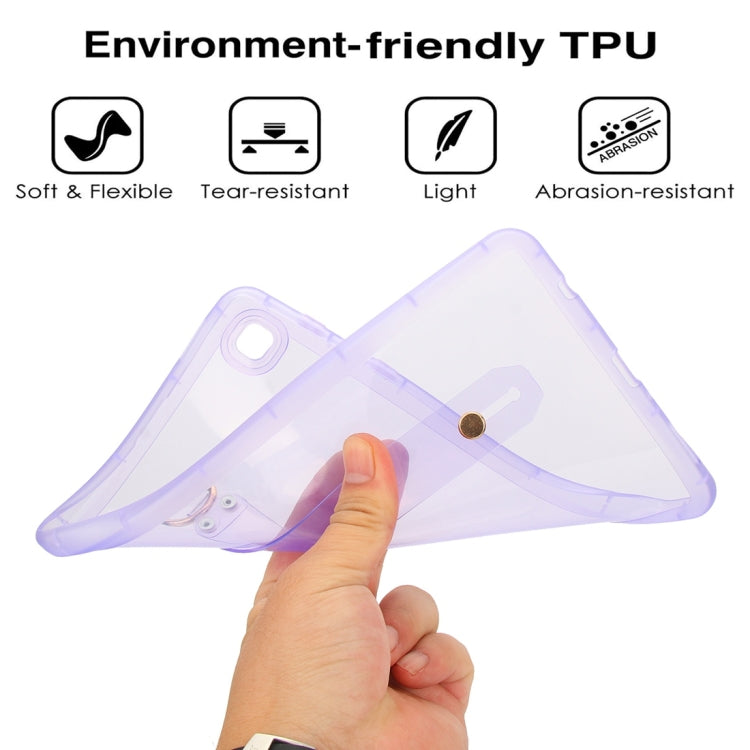 For Samsung Galaxy Tab A11+ / A9+ Wristband Holder PC Hybrid TPU Soft Tablet Case(Purple) by bashfashion