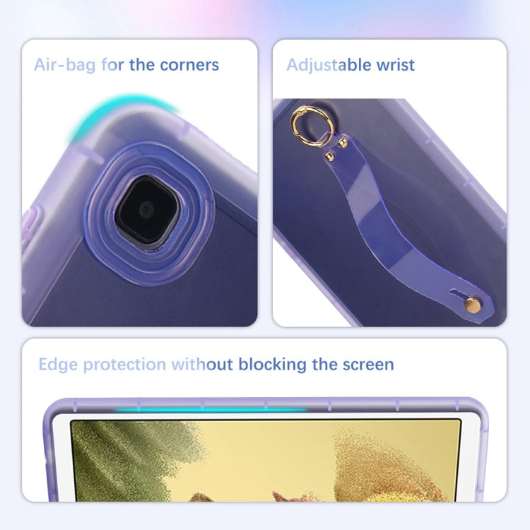 For Samsung Galaxy Tab A11+ / A9+ Wristband Holder PC Hybrid TPU Soft Tablet Case(Purple) by bashfashion