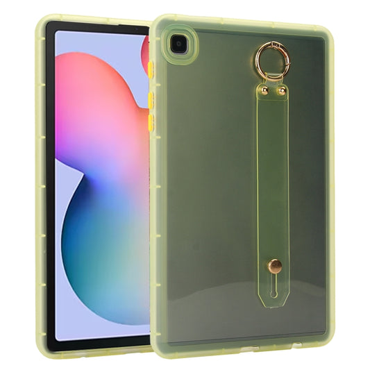 For Samsung Galaxy Tab S6 Lite 2024 / 2022 Wristband Holder PC Hybrid TPU Soft Tablet Case(Yellow) by bashfashion