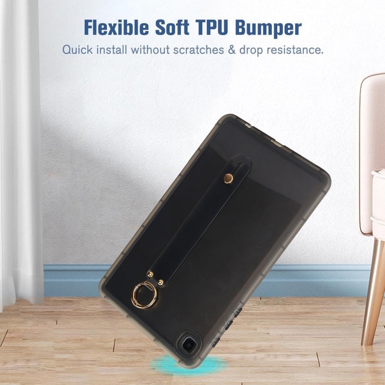 For Samsung Galaxy Tab S6 Lite 2024 / 2022 Wristband Holder PC Hybrid TPU Soft Tablet Case(Black) by bashfashion