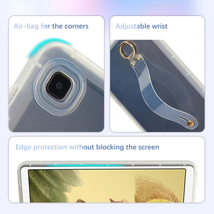 For Samsung Galaxy Tab S6 Lite 2024 / 2022 Wristband Holder PC Hybrid TPU Soft Tablet Case(Transparent) by bashfashion