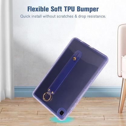 For Samsung Galaxy Tab S6 Lite 2024 / 2022 Wristband Holder PC Hybrid TPU Soft Tablet Case(Purple) by bashfashion