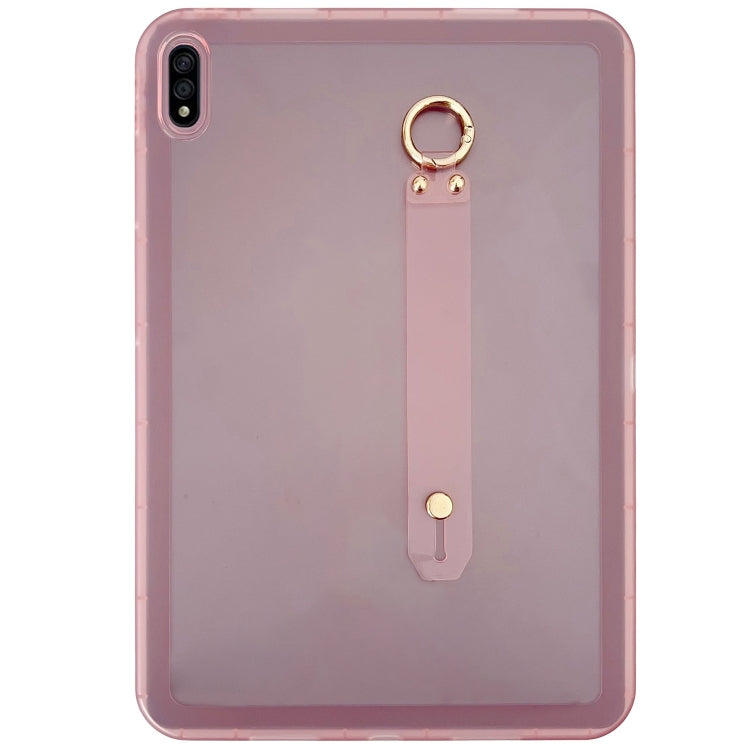 For Samsung Galaxy Tab S9 / S8 / S7 Wristband Holder PC Hybrid TPU Soft Tablet Case(Pink) by bashfashion