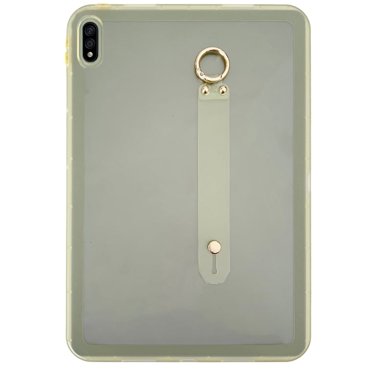 For Samsung Galaxy Tab S9 / S8 / S7 Wristband Holder PC Hybrid TPU Soft Tablet Case(Yellow) by bashfashion