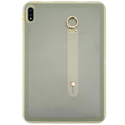 For Samsung Galaxy Tab S9 / S8 / S7 Wristband Holder PC Hybrid TPU Soft Tablet Case(Yellow) by bashfashion