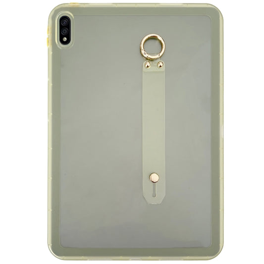 For Samsung Galaxy Tab S9 / S8 / S7 Wristband Holder PC Hybrid TPU Soft Tablet Case(Yellow) by bashfashion