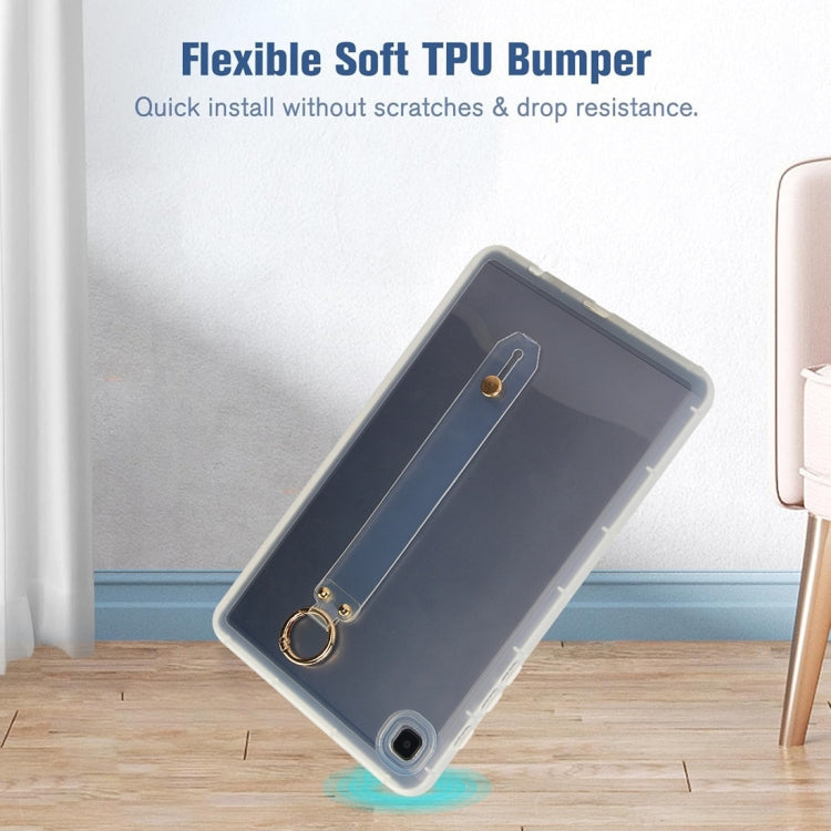 For Samsung Galaxy Tab S9 / S8 / S7 Wristband Holder PC Hybrid TPU Soft Tablet Case(Transparent) by bashfashion