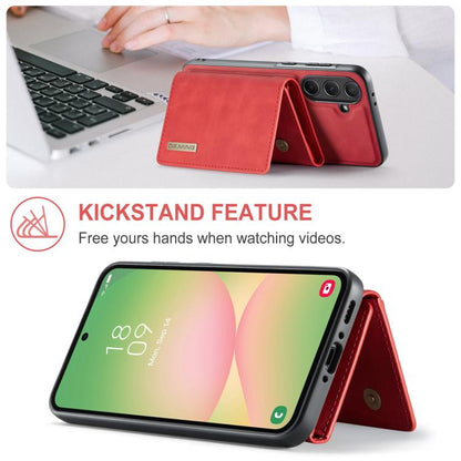 For Samsung Galaxy A56 5G DG.MING M1 Series 3-Fold Multi Card Wallet + Magnetic Phone Case(Red) by DG.MING
