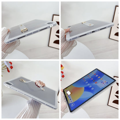 For Huawei MatePad Air 2024 Wristband Holder PC Hybrid TPU Soft Tablet Case(Pink) by bashfashion