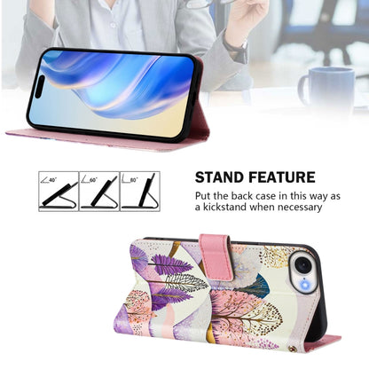 For iPhone 16e Art Colored Drawing Pattern Leather Phone Case(Landscape) by bashfashion