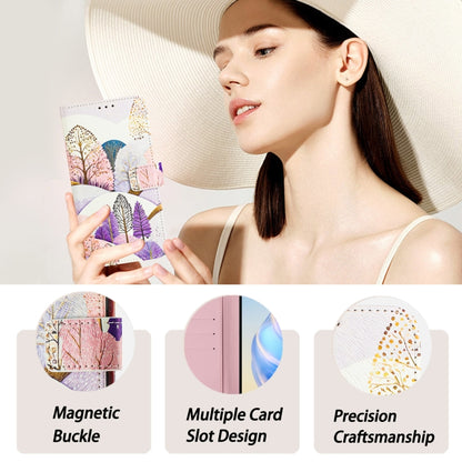 For iPhone 16e Art Colored Drawing Pattern Leather Phone Case(Landscape) by bashfashion