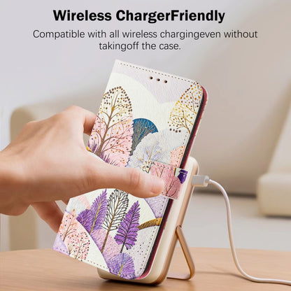 For iPhone 16e Art Colored Drawing Pattern Leather Phone Case(Landscape) by bashfashion