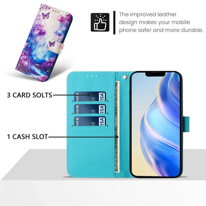 For iPhone 16e Art Colored Drawing Pattern Leather Phone Case(Dreamland) by bashfashion