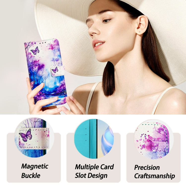 For iPhone 16e Art Colored Drawing Pattern Leather Phone Case(Dreamland) by bashfashion