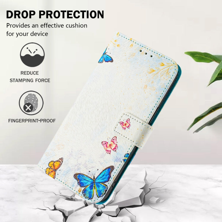 For iPhone 16e Art Colored Drawing Pattern Leather Phone Case(Butterfly house) by bashfashion