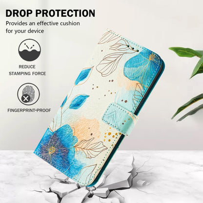 For iPhone 16e Art Colored Drawing Pattern Leather Phone Case(Flowering flowers) by bashfashion