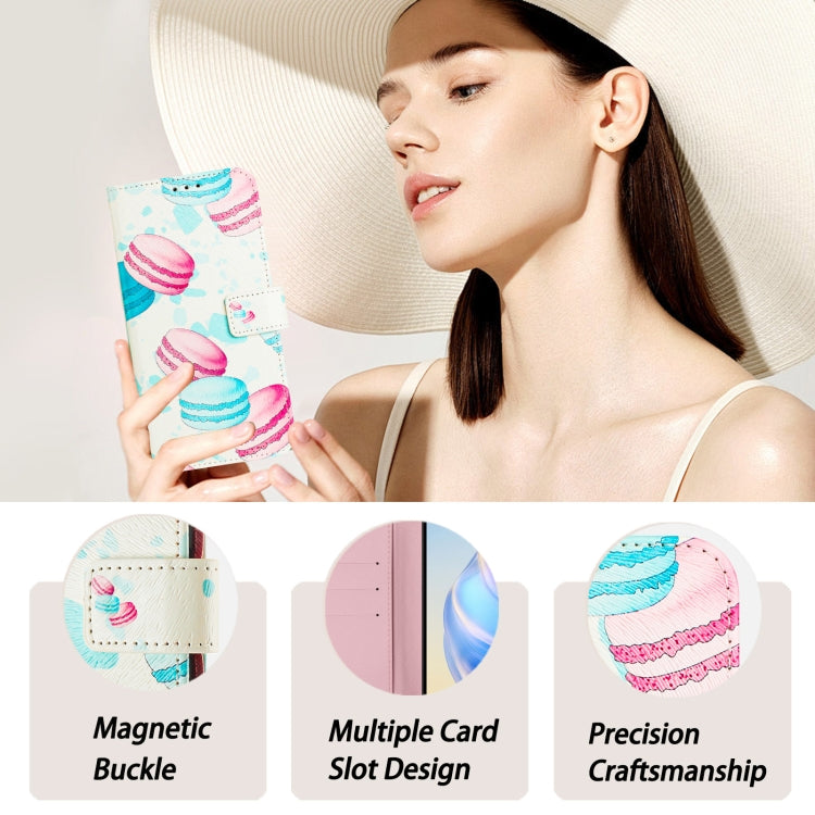 For iPhone 16e Art Colored Drawing Pattern Leather Phone Case(Cake) by bashfashion
