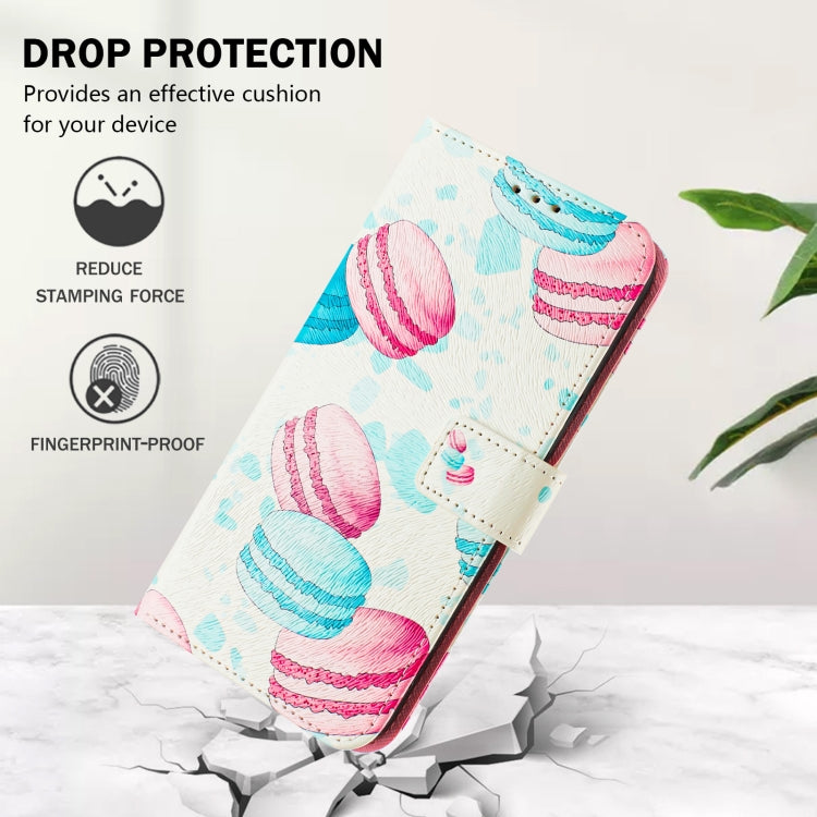 For iPhone 16e Art Colored Drawing Pattern Leather Phone Case(Cake) by bashfashion