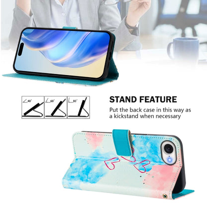 For iPhone 16e Art Colored Drawing Pattern Leather Phone Case(LOVE ME) by bashfashion