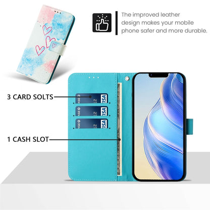 For iPhone 16e Art Colored Drawing Pattern Leather Phone Case(LOVE ME) by bashfashion