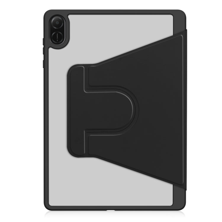 For Honor Pad X8a Tri-Fold Holder Rotation Leather Tablet Case(Black) by bashfashion