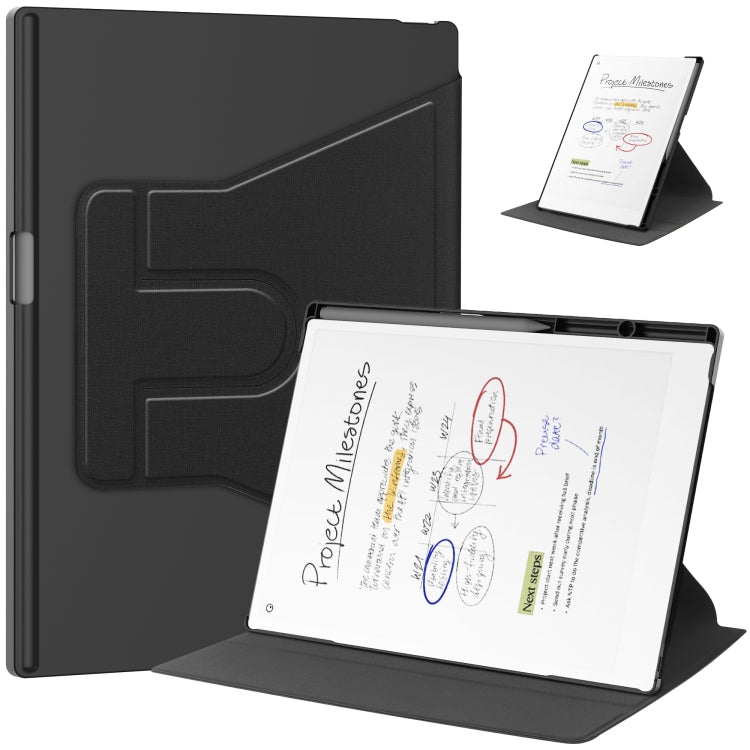 For reMarkable Paper Pro Voltage Holder Rotation Smart Leather Tablet Case(Black) by bashfashion
