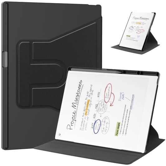 For reMarkable Paper Pro Voltage Holder Rotation Smart Leather Tablet Case(Black) by bashfashion