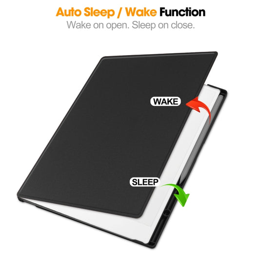 For reMarkable Paper Pro Voltage Holder Rotation Smart Leather Tablet Case(Black) by bashfashion