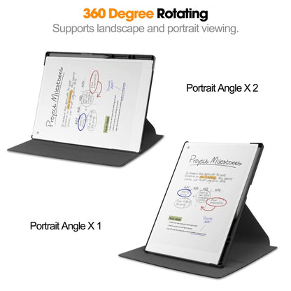 For reMarkable Paper Pro Voltage Holder Rotation Smart Leather Tablet Case(Black) by bashfashion
