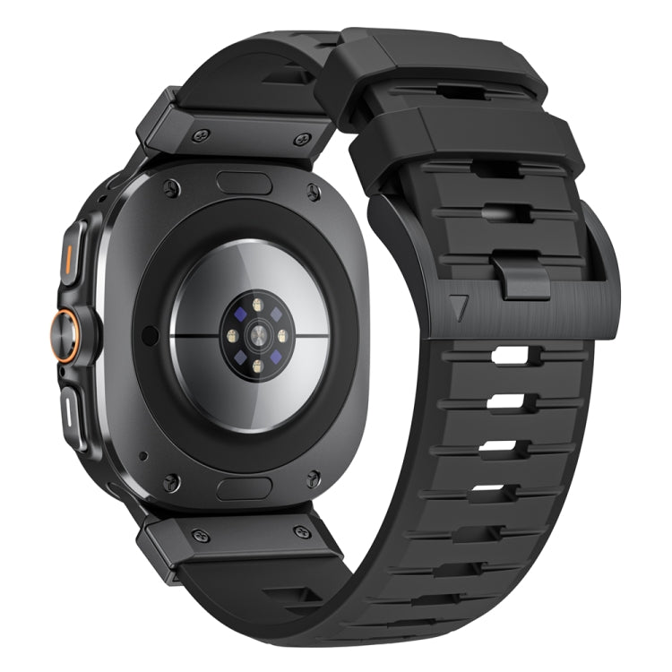 For Samsung Galaxy Watch Ultra 47mm / Ultra 2025 Steel Buckle Fluororubber Watch Band(Black) by bashfashion