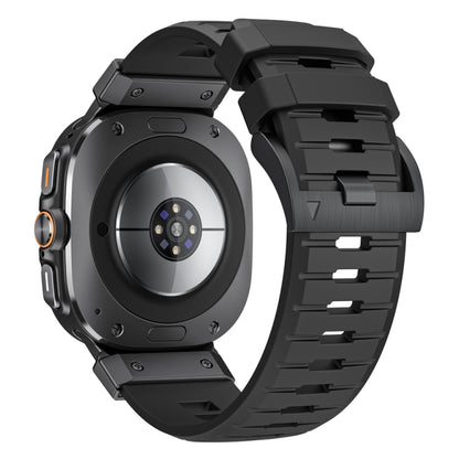 For Samsung Galaxy Watch Ultra 47mm / Ultra 2025 Steel Buckle Fluororubber Watch Band(Black) by bashfashion