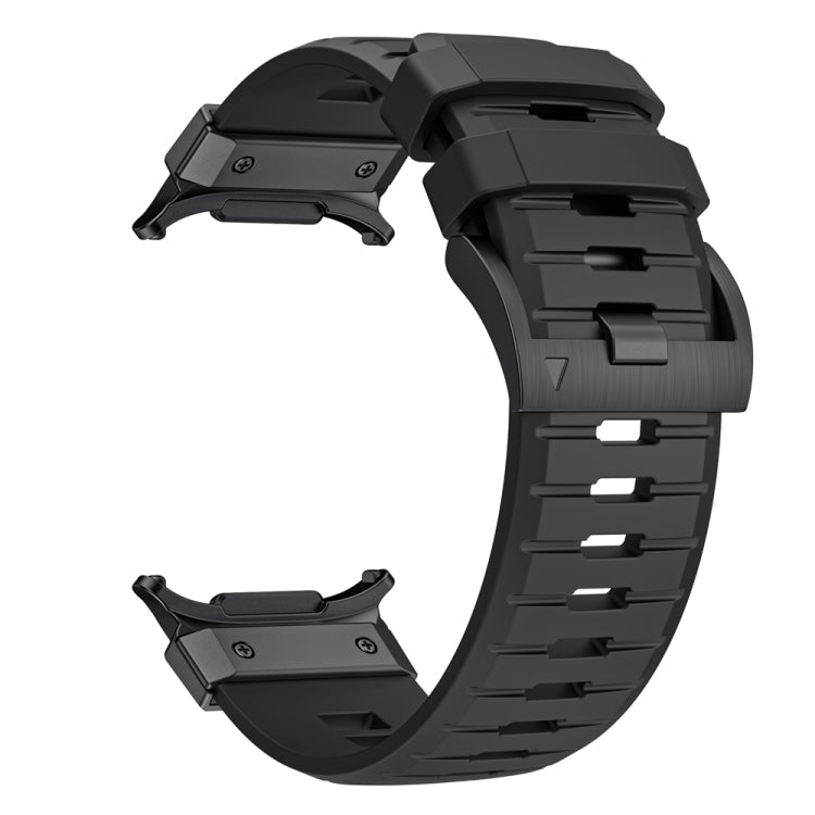 For Samsung Galaxy Watch Ultra 47mm / Ultra 2025 Steel Buckle Fluororubber Watch Band(Black) by bashfashion