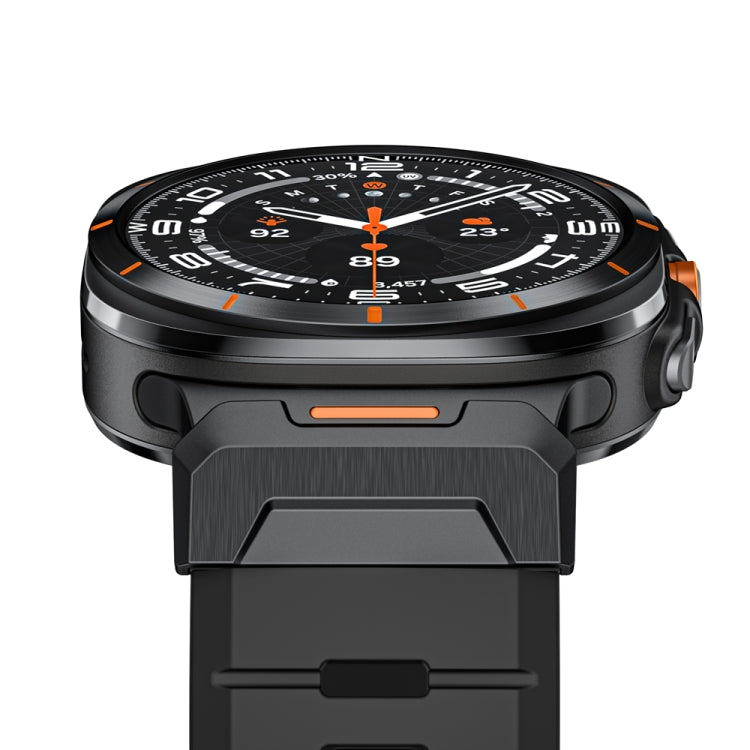 For Samsung Galaxy Watch Ultra 47mm / Ultra 2025 Steel Buckle Fluororubber Watch Band(Black) by bashfashion