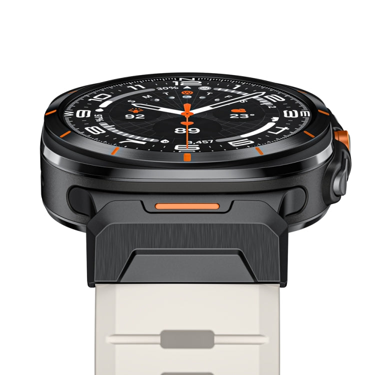 For Samsung Galaxy Watch Ultra 47mm / Ultra 2025 Steel Buckle Fluororubber Watch Band(Black Starlight) by bashfashion