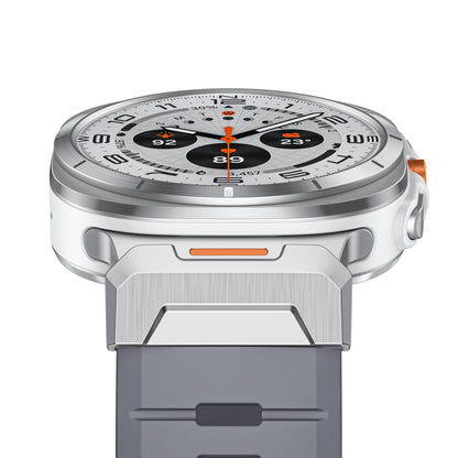 For Samsung Galaxy Watch Ultra 47mm / Ultra 2025 Steel Buckle Fluororubber Watch Band(Silver Grey) by bashfashion