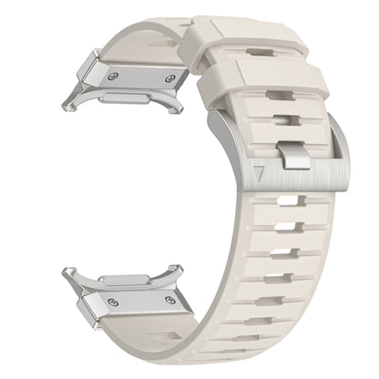 For Samsung Galaxy Watch Ultra 47mm / Ultra 2025 Steel Buckle Fluororubber Watch Band(Silver Starlight) by bashfashion