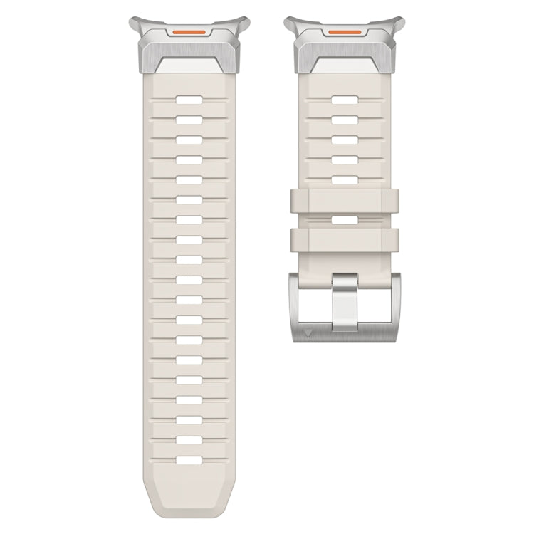 For Samsung Galaxy Watch Ultra 47mm / Ultra 2025 Steel Buckle Fluororubber Watch Band(Silver Starlight) by bashfashion