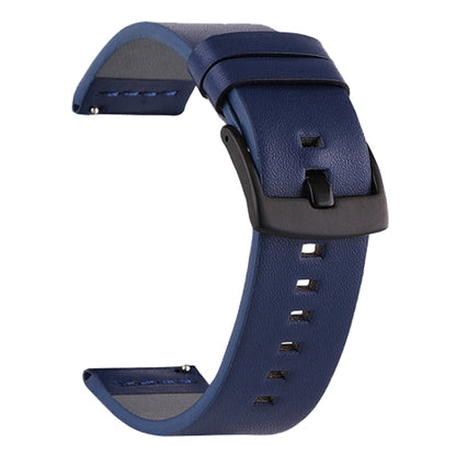 For Suunto 9 / Suunto 7 Steel Buckle 24mm Genuine Leather Watch Band(Blue Black) by bashfashion