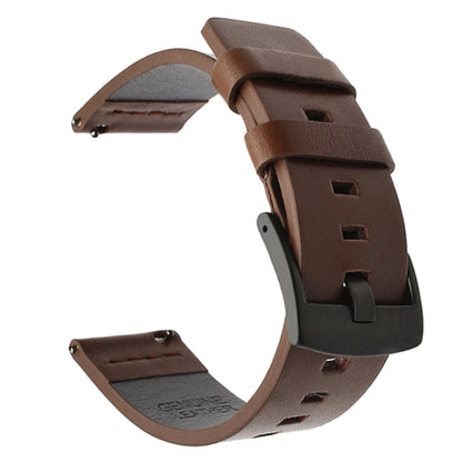 For Suunto 9 / Suunto 7 Steel Buckle 24mm Genuine Leather Watch Band(Brown Black) by bashfashion