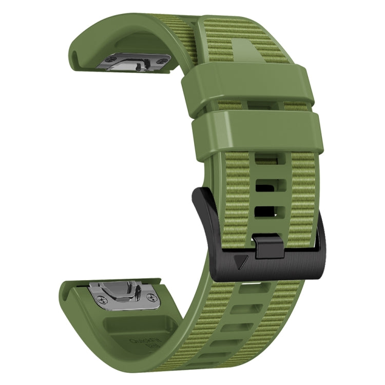 For Garmin 26mm Silicone Canvas Quick Release Watch Band(Army Green) by bashfashion