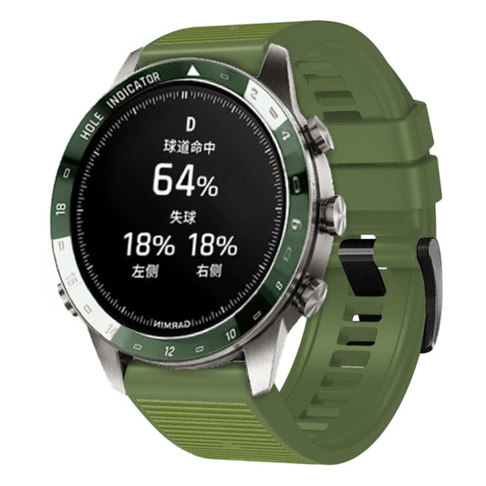 For Garmin 22mm Silicone Canvas Quick Release Watch Band(Army Green) by bashfashion