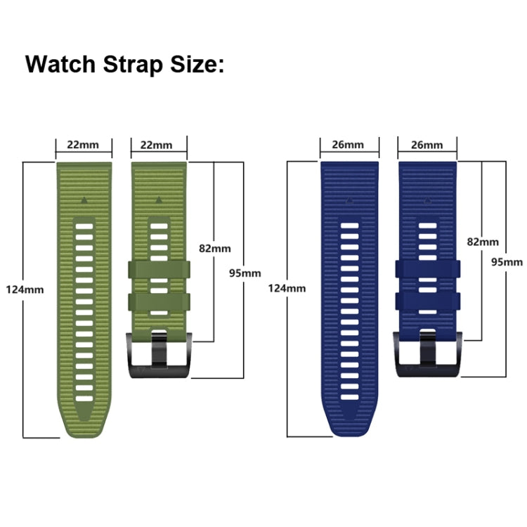 For Garmin 22mm Silicone Canvas Quick Release Watch Band(Grey) by bashfashion