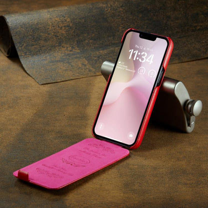 For iPhone 16e Fierre Shann 64 Texture Vertical Flip PU Leather Phone Case(Red) by FIERRE SHANN