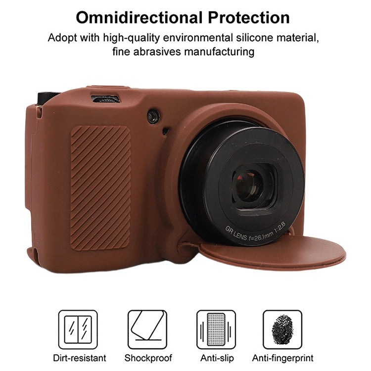 For Ricoh GR III Soft Silicone Protective Case(Coffee) by bashfashion