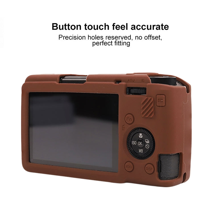 For Ricoh GR III Soft Silicone Protective Case(Coffee) by bashfashion