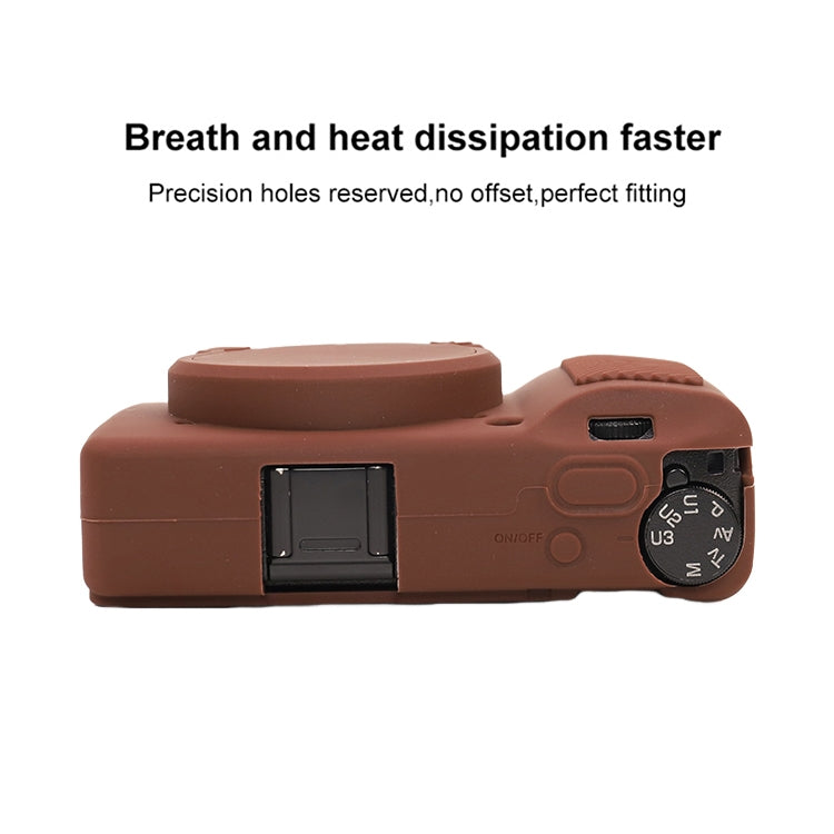 For Ricoh GR III Soft Silicone Protective Case(Coffee) by bashfashion