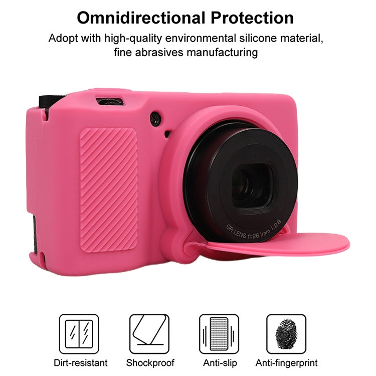 For Ricoh GR III Soft Silicone Protective Case(Rose Red) by bashfashion
