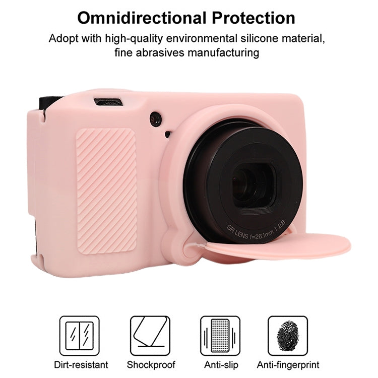 For Ricoh GR III Soft Silicone Protective Case(Sweet Smoke Pink) by bashfashion