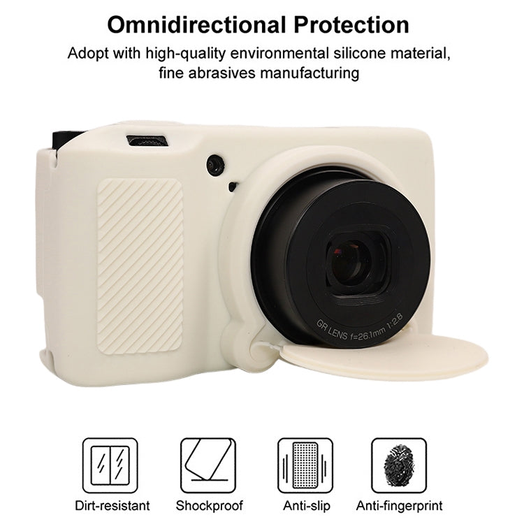 For Ricoh GR III Soft Silicone Protective Case(White) by bashfashion